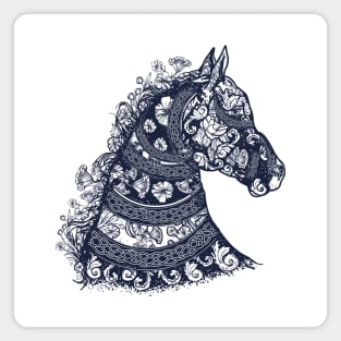 horse tattoo floral Magnet